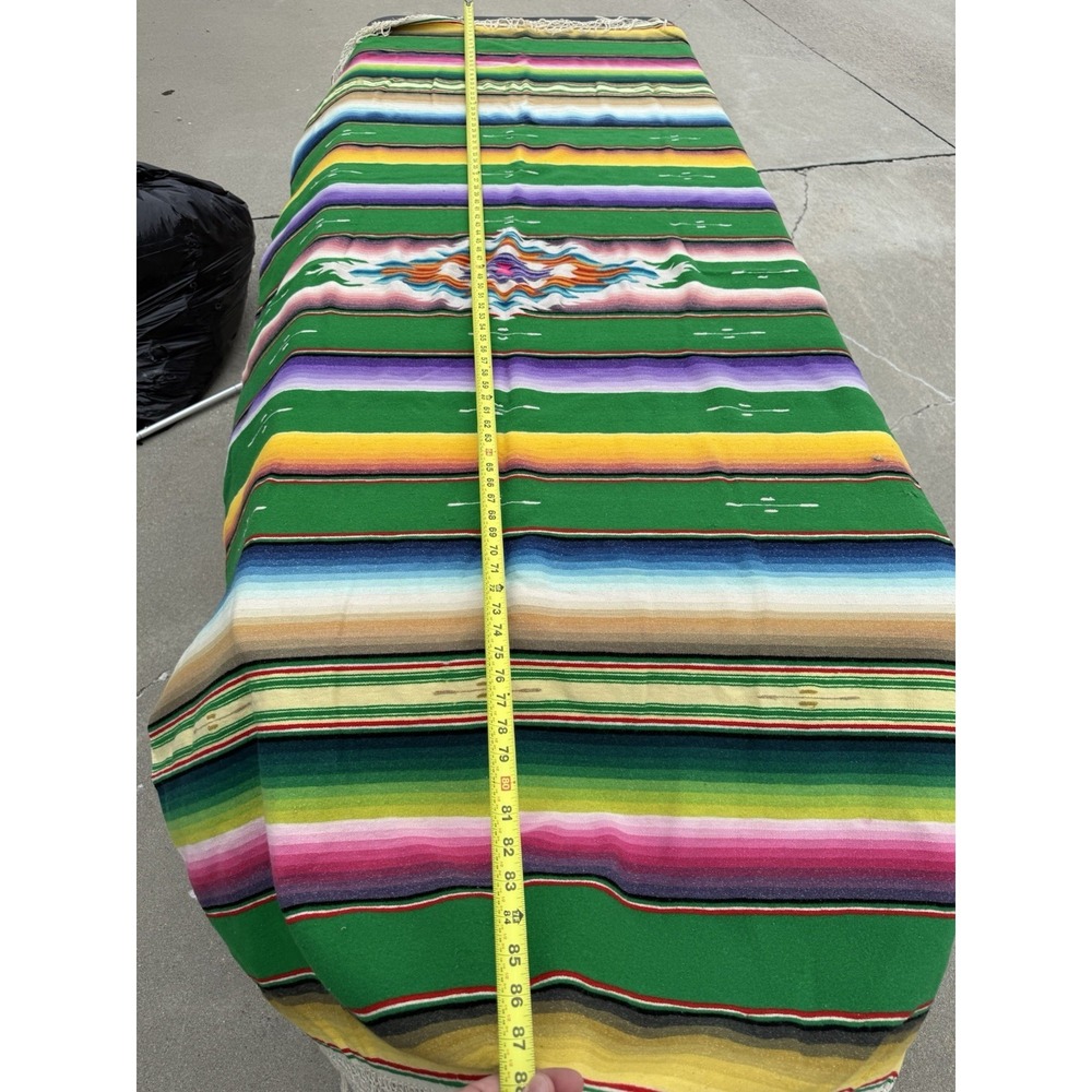 Vintage Mexican Serape Blanket Saltillo Style‎ Southwestern Throw 88x40